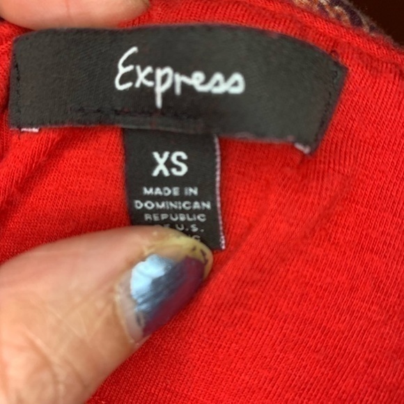 EXPRESS Red Strapless Waist Belt Tube Top Small - Picture 6 of 6